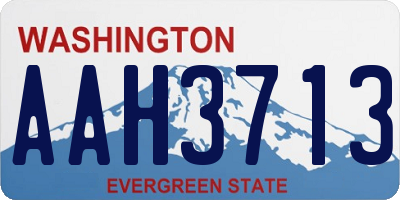 WA license plate AAH3713