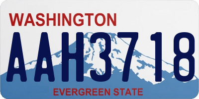 WA license plate AAH3718
