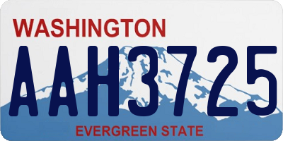 WA license plate AAH3725