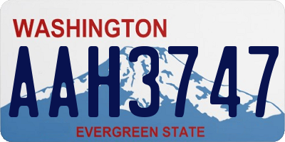 WA license plate AAH3747