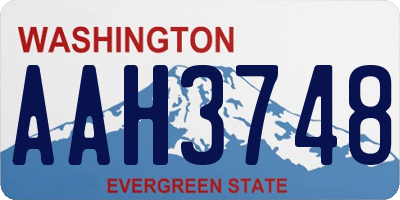 WA license plate AAH3748