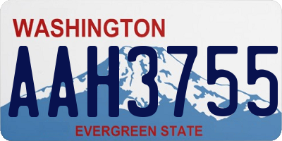 WA license plate AAH3755