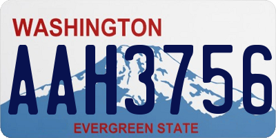 WA license plate AAH3756