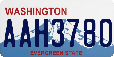 WA license plate AAH3780