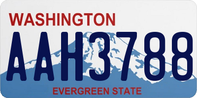 WA license plate AAH3788