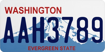 WA license plate AAH3789