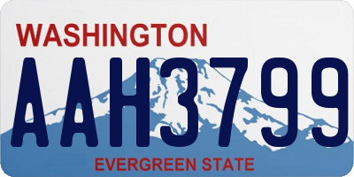 WA license plate AAH3799