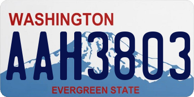 WA license plate AAH3803