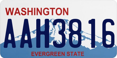WA license plate AAH3816
