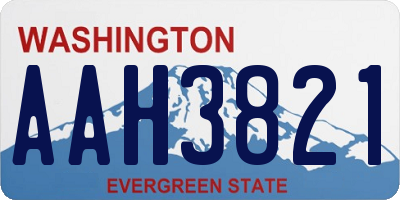 WA license plate AAH3821