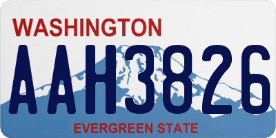 WA license plate AAH3826