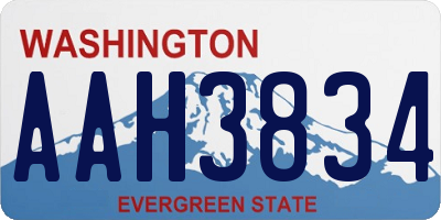 WA license plate AAH3834