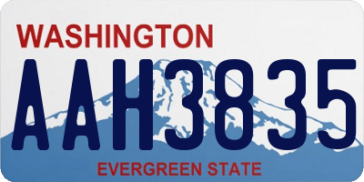 WA license plate AAH3835