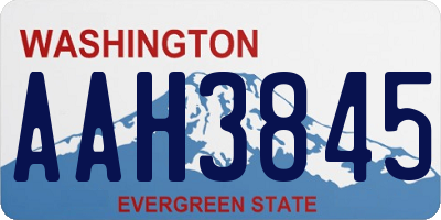 WA license plate AAH3845