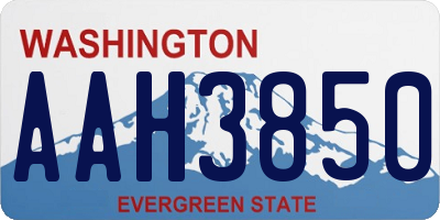 WA license plate AAH3850