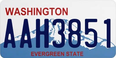 WA license plate AAH3851