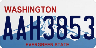 WA license plate AAH3853