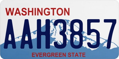 WA license plate AAH3857
