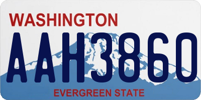 WA license plate AAH3860