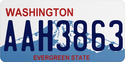 WA license plate AAH3863