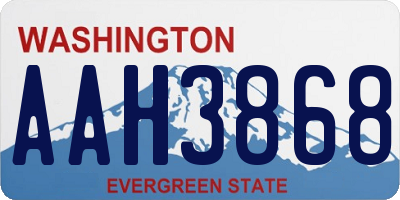 WA license plate AAH3868