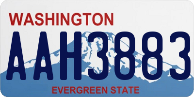 WA license plate AAH3883