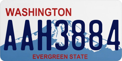 WA license plate AAH3884