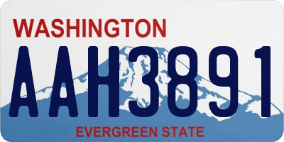 WA license plate AAH3891
