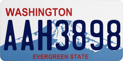 WA license plate AAH3898