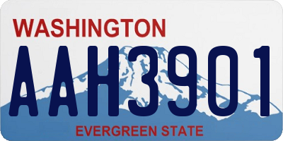 WA license plate AAH3901
