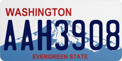 WA license plate AAH3908