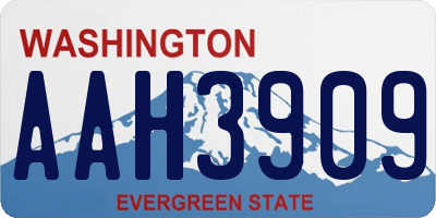 WA license plate AAH3909
