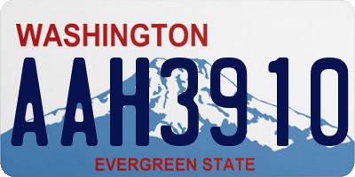 WA license plate AAH3910