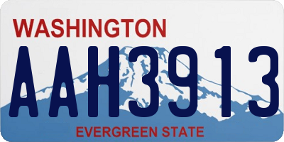 WA license plate AAH3913