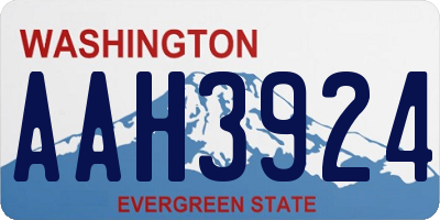 WA license plate AAH3924