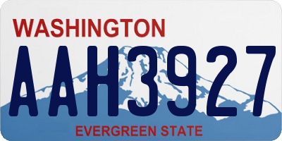 WA license plate AAH3927
