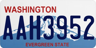 WA license plate AAH3952