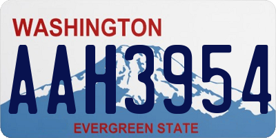 WA license plate AAH3954