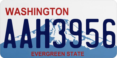 WA license plate AAH3956