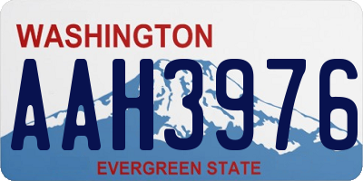 WA license plate AAH3976