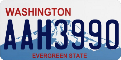 WA license plate AAH3990