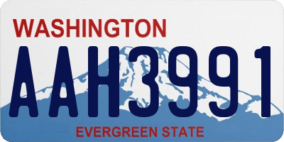 WA license plate AAH3991