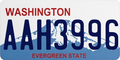 WA license plate AAH3996