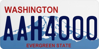 WA license plate AAH4000