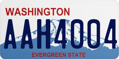 WA license plate AAH4004