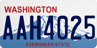 WA license plate AAH4025