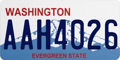 WA license plate AAH4026