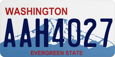 WA license plate AAH4027