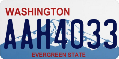 WA license plate AAH4033