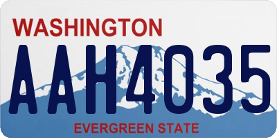 WA license plate AAH4035